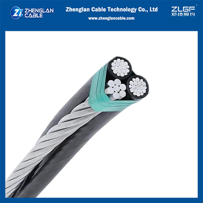 1KV トリプレックスエアラインバンドルケーブル AAC/XLPE+裸ACSR中性 2x1/0AWG+1/0AWG ASTM S76-474