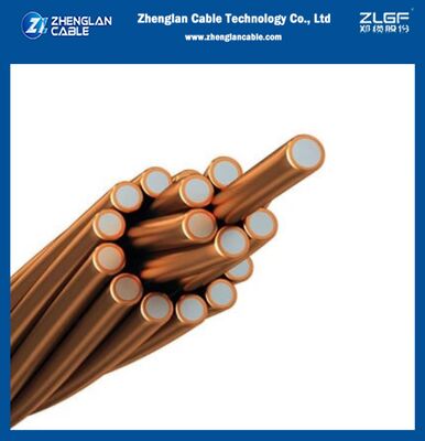 CCS 銅クラッド鋼ストランド裸導体 9AWG 2.91mm 40%導電率 ASTM B 228
