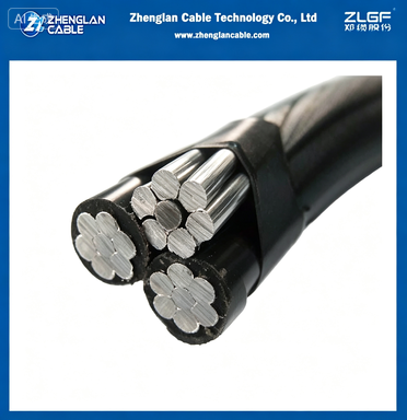 低電圧ABCケーブル 2x6+6awg 紫色 アルミ導体 トリプレックス上部サービスドロップケーブル