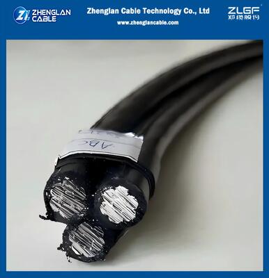 0.6/1kV オール絶縁トリプレックスABCケーブル 2×1/0AWG+1/0AWG | AAC/XLPE + AAAC/XLPE 自立型架空ケーブル