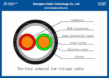 0.6/1KV 2中心のポリ塩化ビニールの絶縁材（CU/PVC/LSZH/DSTA/NYBY/N2XBY/NYRGBY/NYB2Y）が付いている装甲送電線