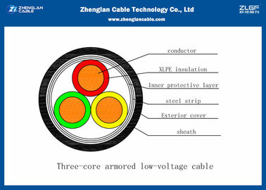 3中心0.6/1kV CU/AL LVケーブル、XLPEは絶縁しました装甲送電線（AL/CU/N2XB2Y）を