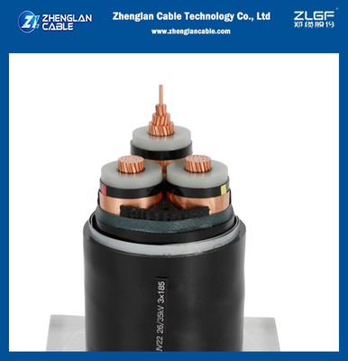 STA 装甲 35KV XLPE 絶縁材中電圧電源ケーブル 3x95sqmm 3x185sqmm