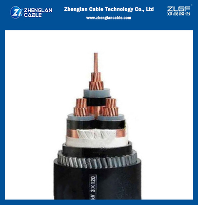 3x120mm2 MV装甲ポリ塩化ビニール ジャケットのIEC 60502の銅のコンダクターを送電線